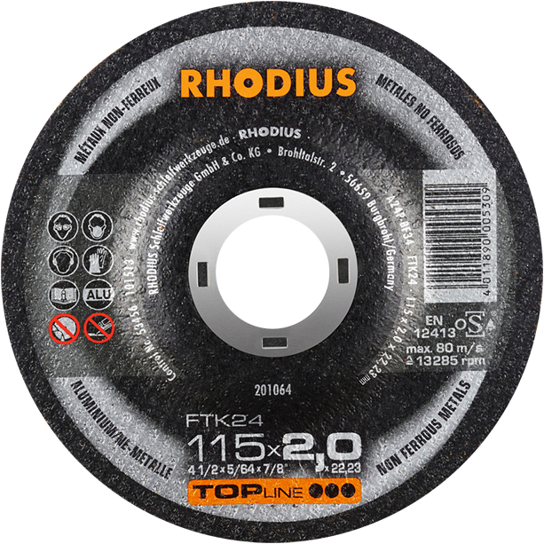 Rhodius FTK24 Topline Aluminium Cutting Disc 115 x 2.0 x 22mm