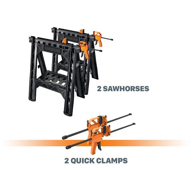 WORX Clamping Sawhorses with Bar Clamps | Twin Set – image 7