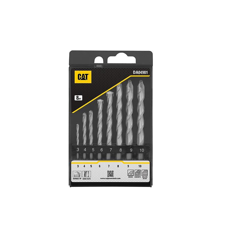 CAT Hard Surface Masonry Drill 8pc Set 3 4 5 6 7 8 9 10mm
