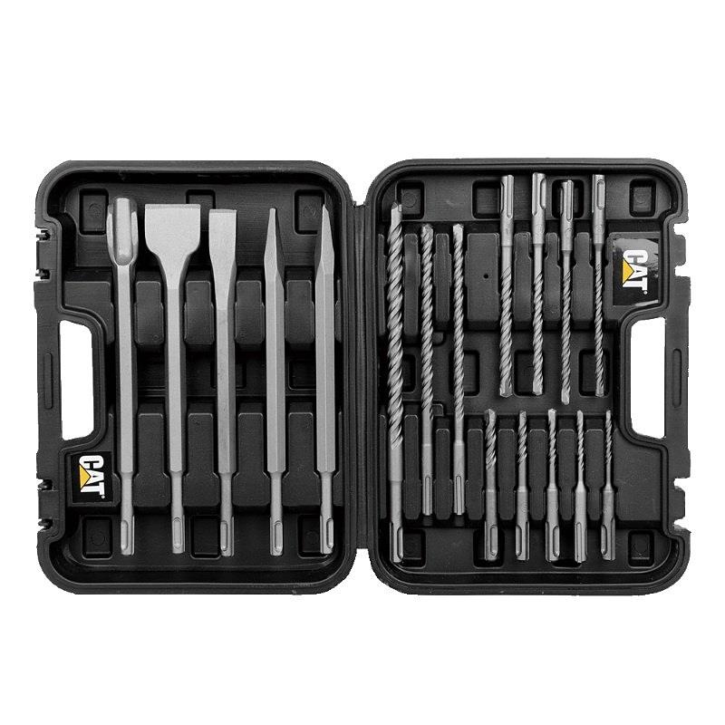 CAT SDS Hard Rock Drill Set Plus Chisels 17pc