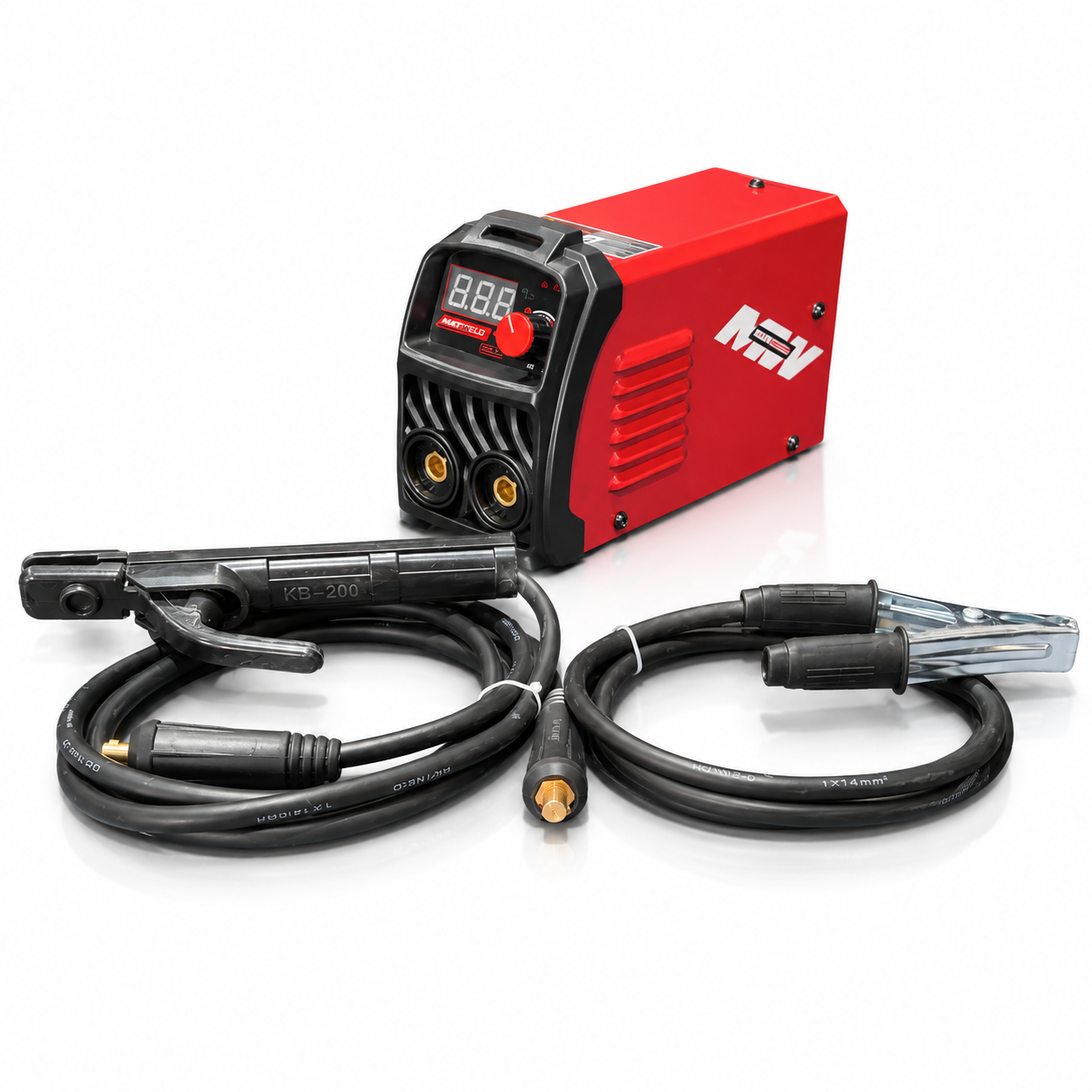 MATWeld MATR199 120A stick welder with electrode holder and earth clamp leads