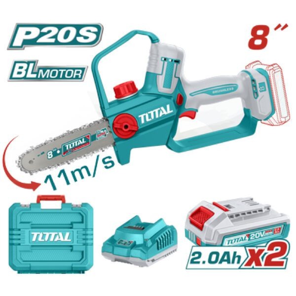 Total 20V Pruner Saw 2X2AH+ 2AH Charger+ Acc