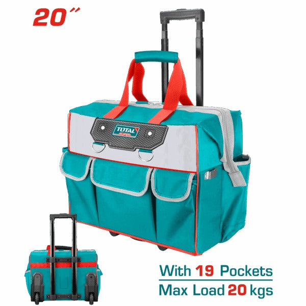Total Toolbag Telescopic handle+Wheels 20kg/19 Pockets