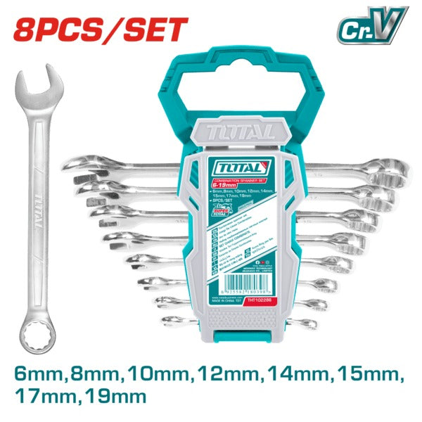 Total Spanner Combination Set 8PC 6-19mm