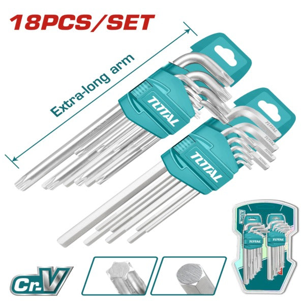 Total Allen Key+Torx Set 18Pc