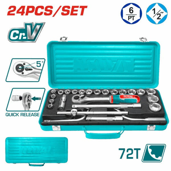Total Socket Set 1/2- 10-32mm 24Pc