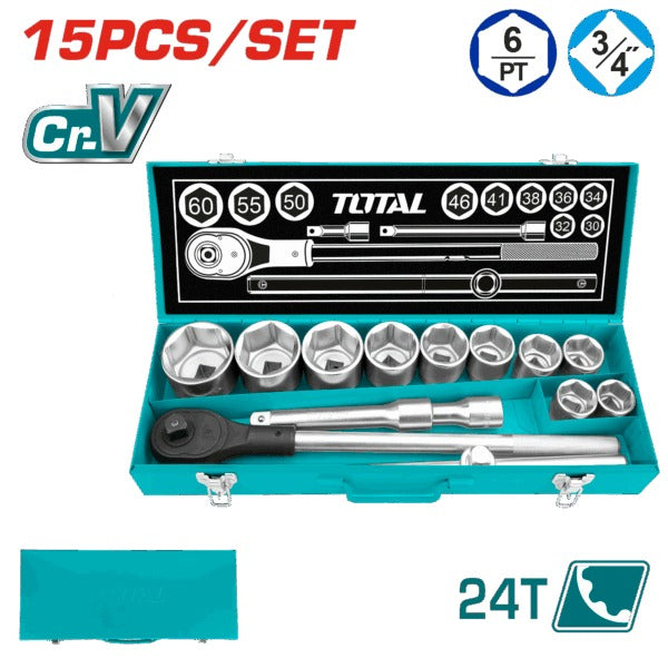 Total Socket Set 3/4 30-60mm 15PC
