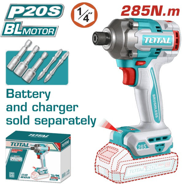 Total 20V Impact Driver 285nm (C/W Case+Acc) SOLO