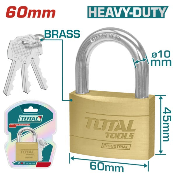 Total Padlock Brass HD 60mm