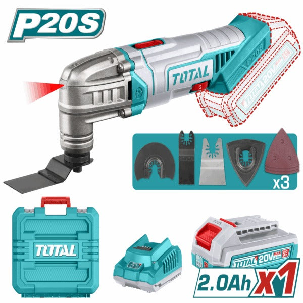 Total 20V Multi Tool 1x2AH+ 2AH Charger+ Acc