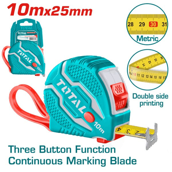 Total Measuring Tape 10mx25mm Rubber