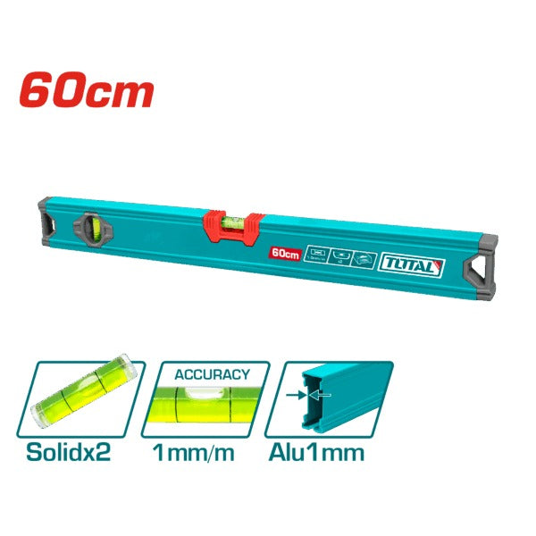 Total Spirit Level 600mm 2 Cyl Bulb