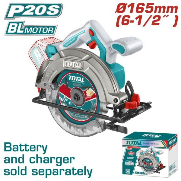 Total 20V Circular saw 165mm SOLO C/W Blade