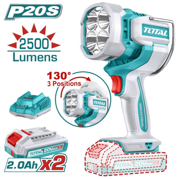 Total 20V Work Lamp 2X2AH+ 2AH Charger