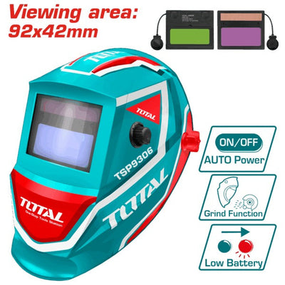 Total auto-darkening welding helmet