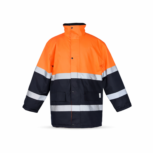 High Visibility Two-Tone Freezer Traffic Jacket (Orange/Navy)