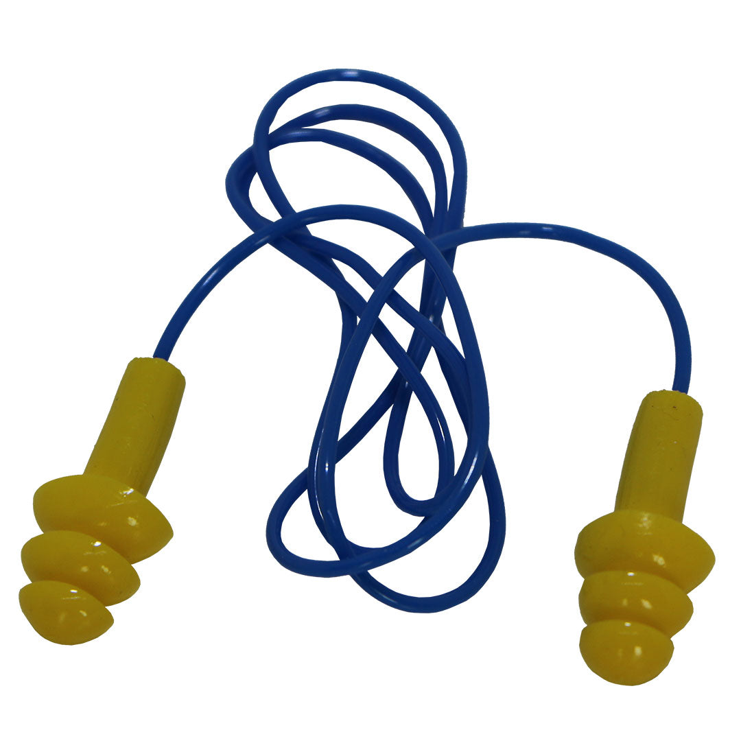 Pinnacle Tri-Flange Reusable Ear Plugs with Cord - High Comfort & 23dB Noise Reduction