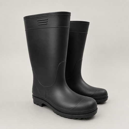 Kono KONO Black Gumboot Steel Toe Cap