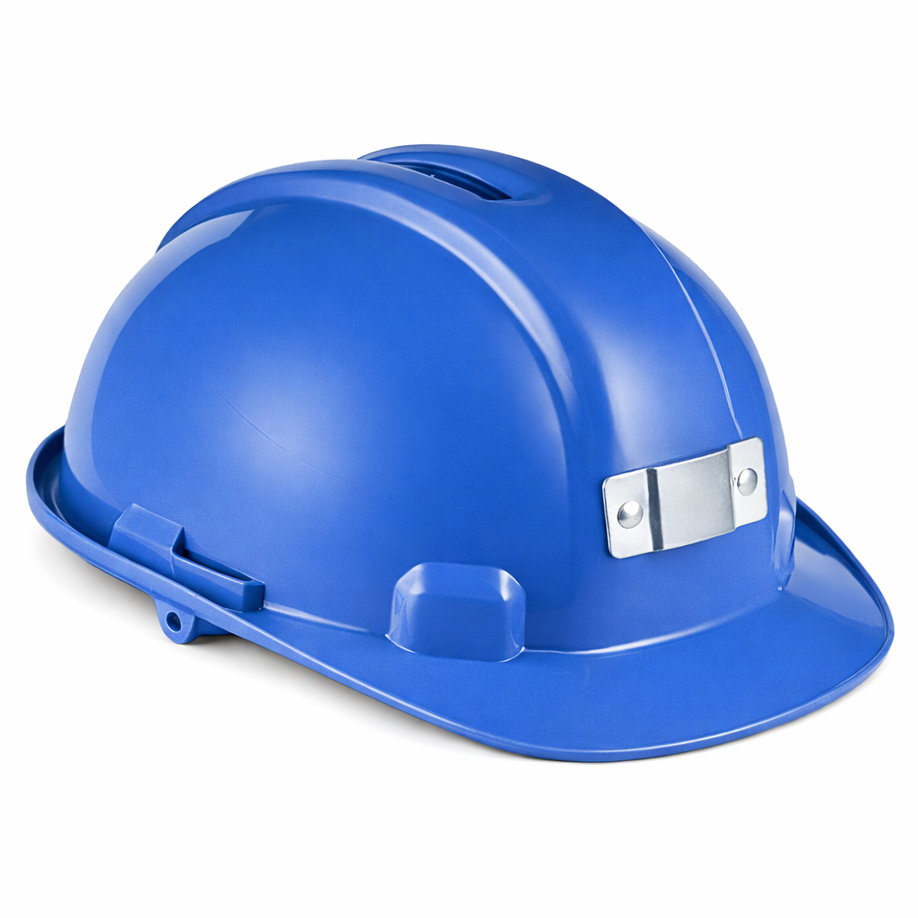 Hard Hat with Clamp Light Bracket – Industrial Safety Helmet with Mounting System