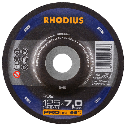 Rhodius RS2 Pro-Line Steel Grinding Disc 125 x 7.0mm