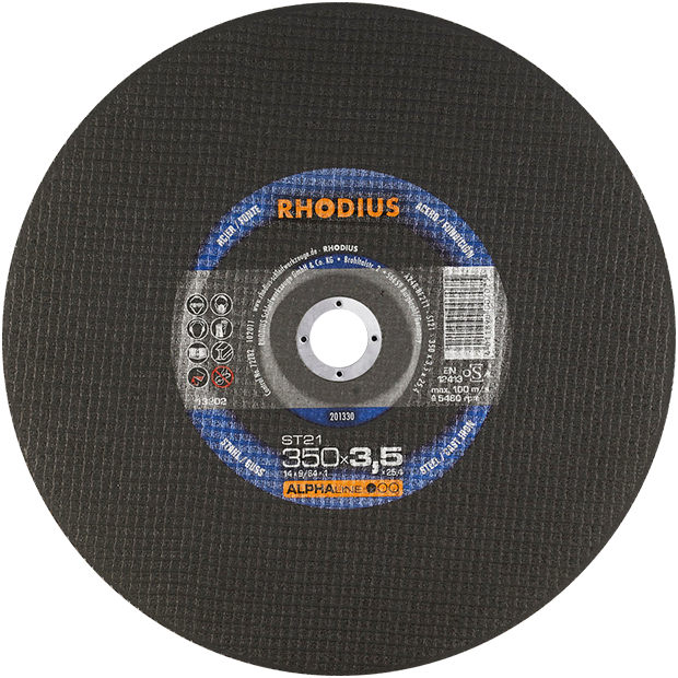 Rhodius Alphaline ST21 Steel Cutting Disc 350 x 3.5 x 25mm