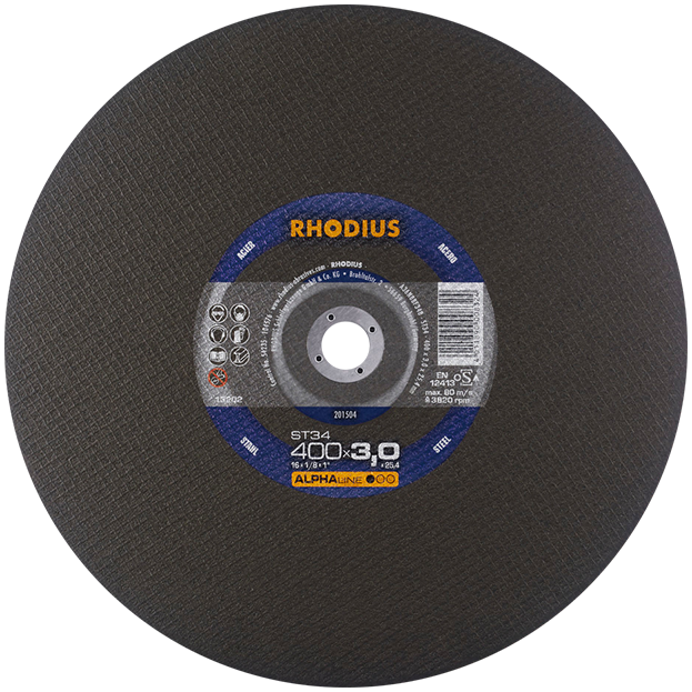 Rhodius Alphaline ST34 Steel Cutting Disc 400 x 3.0 x 25mm