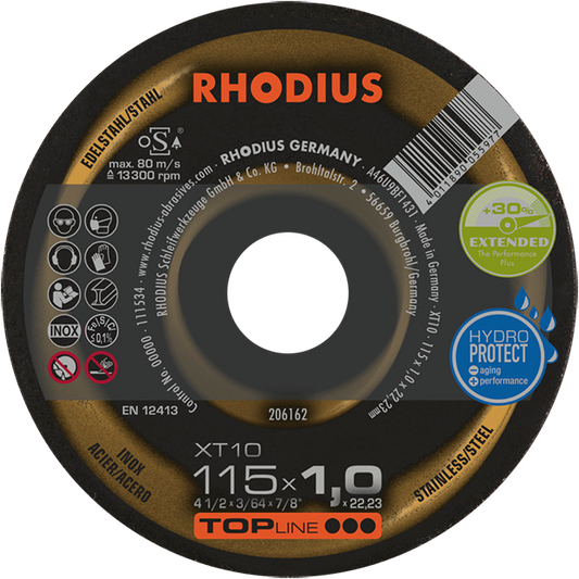 Rhodius XT10 Topline Inox Cutting Disc 115 x 1.0 x 22mm