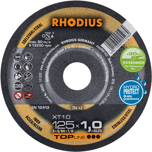 Rhodius XT10 Topline Inox Cutting Disc 125 x 1.0 x 22mm