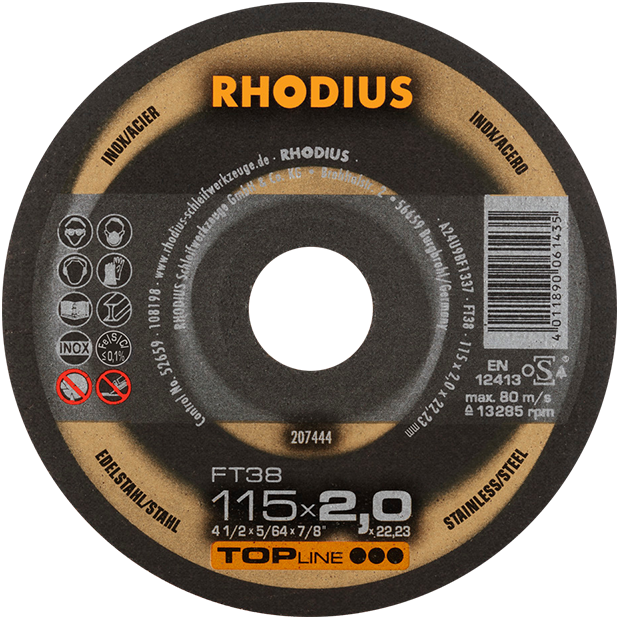 Rhodius FT38 Topline Inox Cutting Disc 115 x 2.0 x 22mm