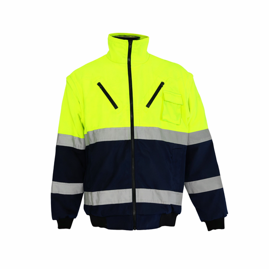 WINTER BUNNY JACKET ZIP-OFF SLEEVE - LIME/NAVY