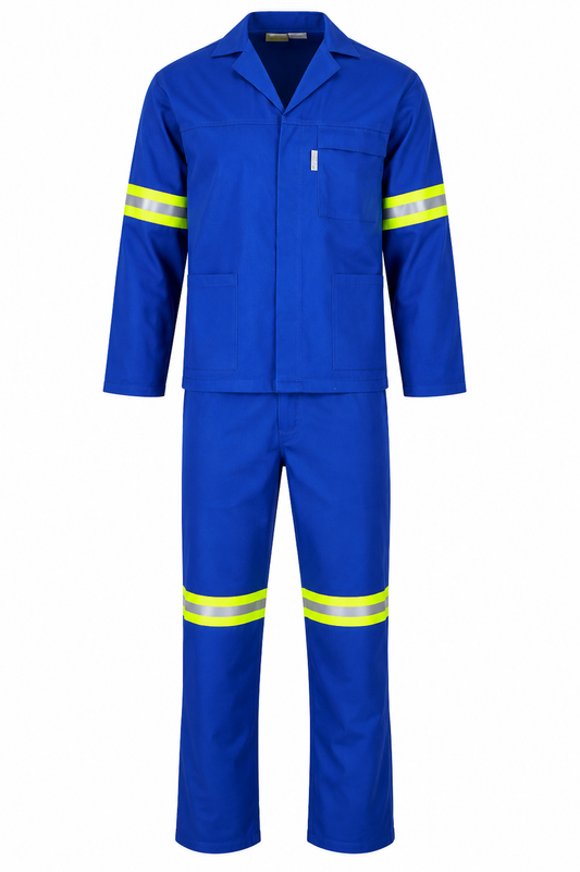 Royal Blue Conti Suit Poly Cotton With Reflective Tape
