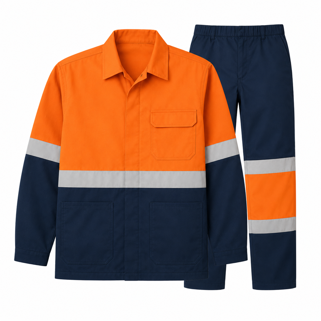 Two Tone Conti Suit Orange/Navy With Reflective Tape