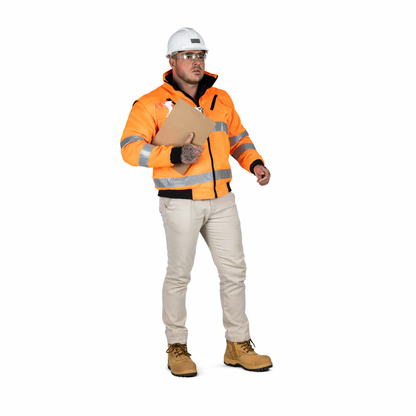 WINTER BUNNY JACKET ZIP-OFF SLEEVE - ORANGE