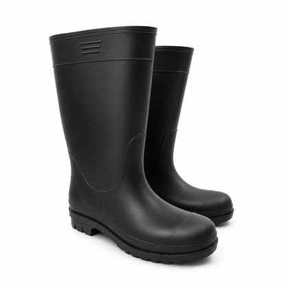 Kono KONO Black Gumboot Steel Toe Cap