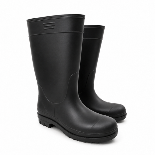 Kono KONO Black Gumboot Steel Toe Cap
