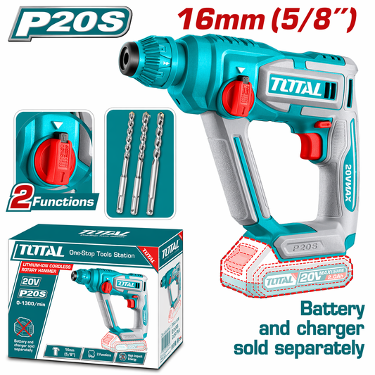 TOTAL 20V 16mm Rotary Hammer 1.5J SOLO