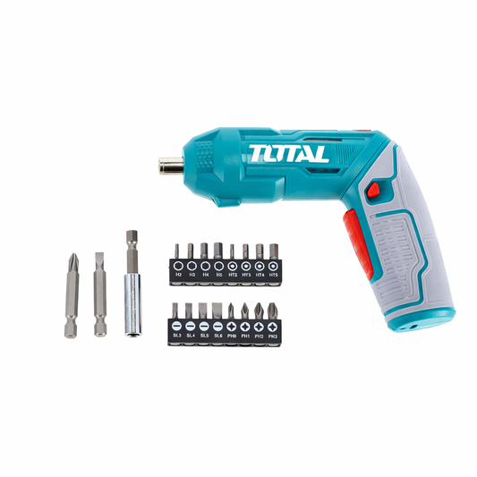 Total 4V Li-Ion Cordless Screwdriver Kit