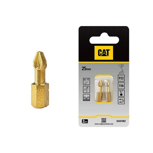 CAT 25mm Diamond Tip Torsion Screwdriver Bits PZ2 Pack2