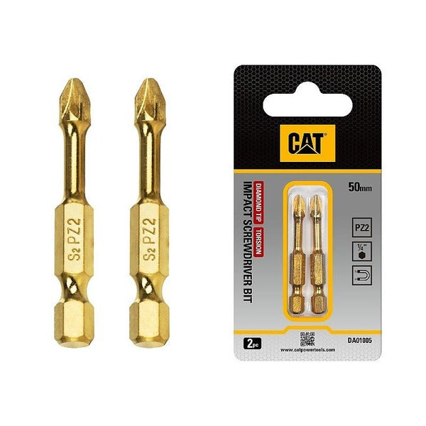 CAT Torsion Impact Screwdriver Bits PZ3Pack2 50mm