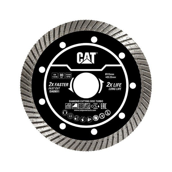 CAT Diamond Disc Turbo115Mm22.23 Bore 10Mm Height Thick 2.2Mm