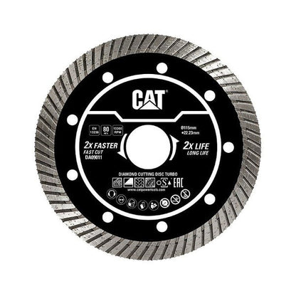 CAT Diamond Disc Turbo115Mm22.23 Bore 10Mm Height Thick 2.2Mm