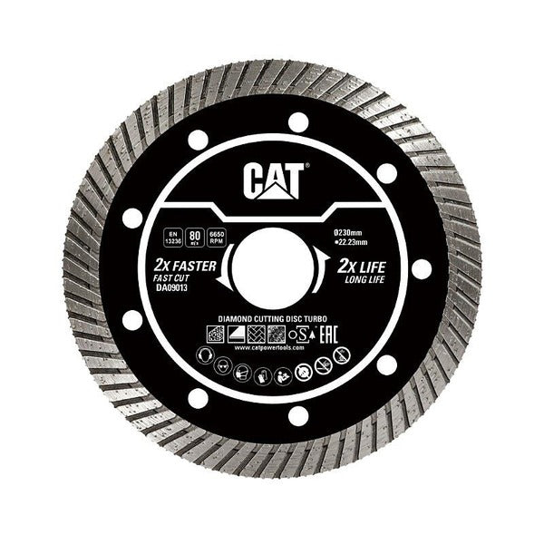 CAT Turbo Diamond Cutting Disc 230mm x 22.23mm Bore
