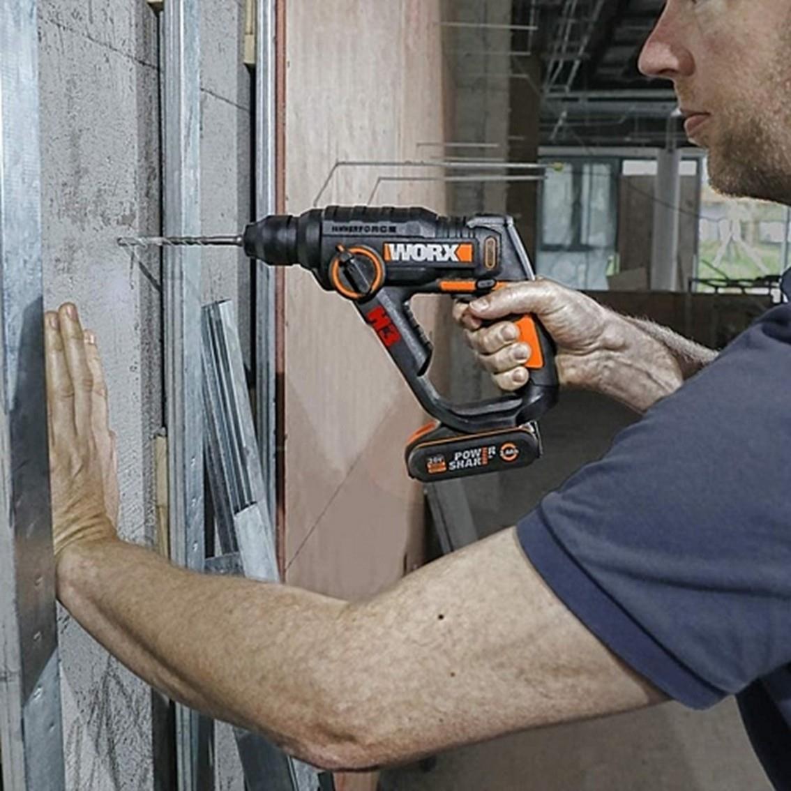 WORX H3 Battery Powered Compact Rotary Hammer Drill SDS 1.2J – image 6