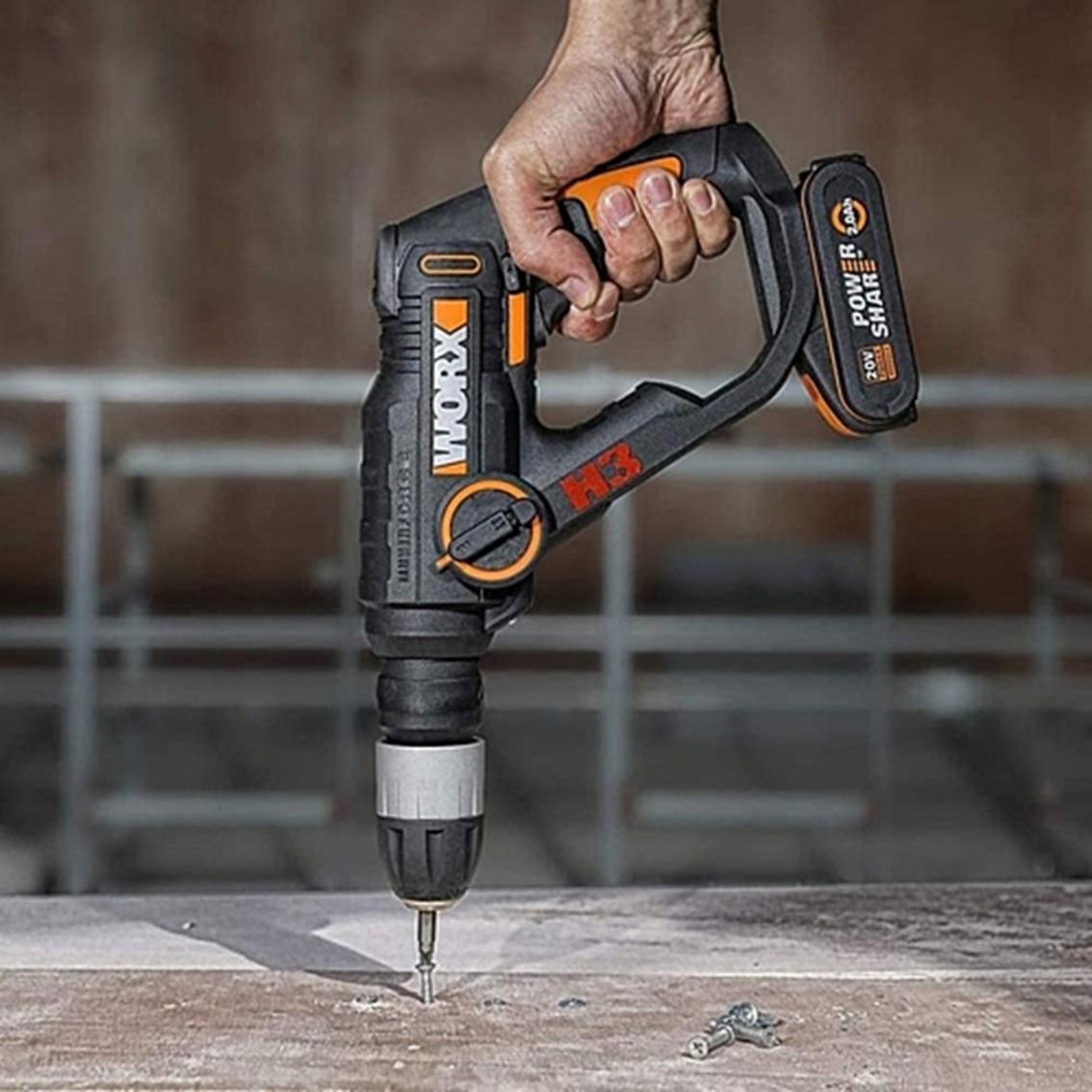 WORX H3 Battery Powered Compact Rotary Hammer Drill SDS 1.2J – image 4