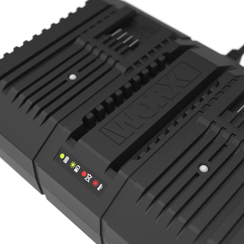 WORX Dual Port Fast Battery Charger for Lithium-Ion Accumulators 100-240V 20V output | 4.0A total 2.0A each Port | 50/60Hz | 100W | Class II IPX0 – image 5