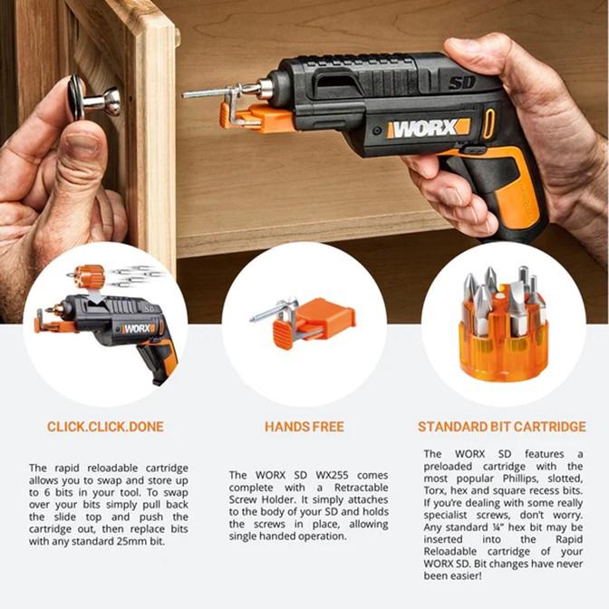 WORX Battery Powered Screwdriver 4VDC | no: 230/min – image 9