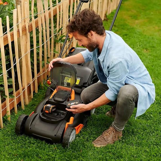 WORX Cordless Lawn Mower 34cm 40V Kit (2 x 2A.h Batteries + Charger) – image 3