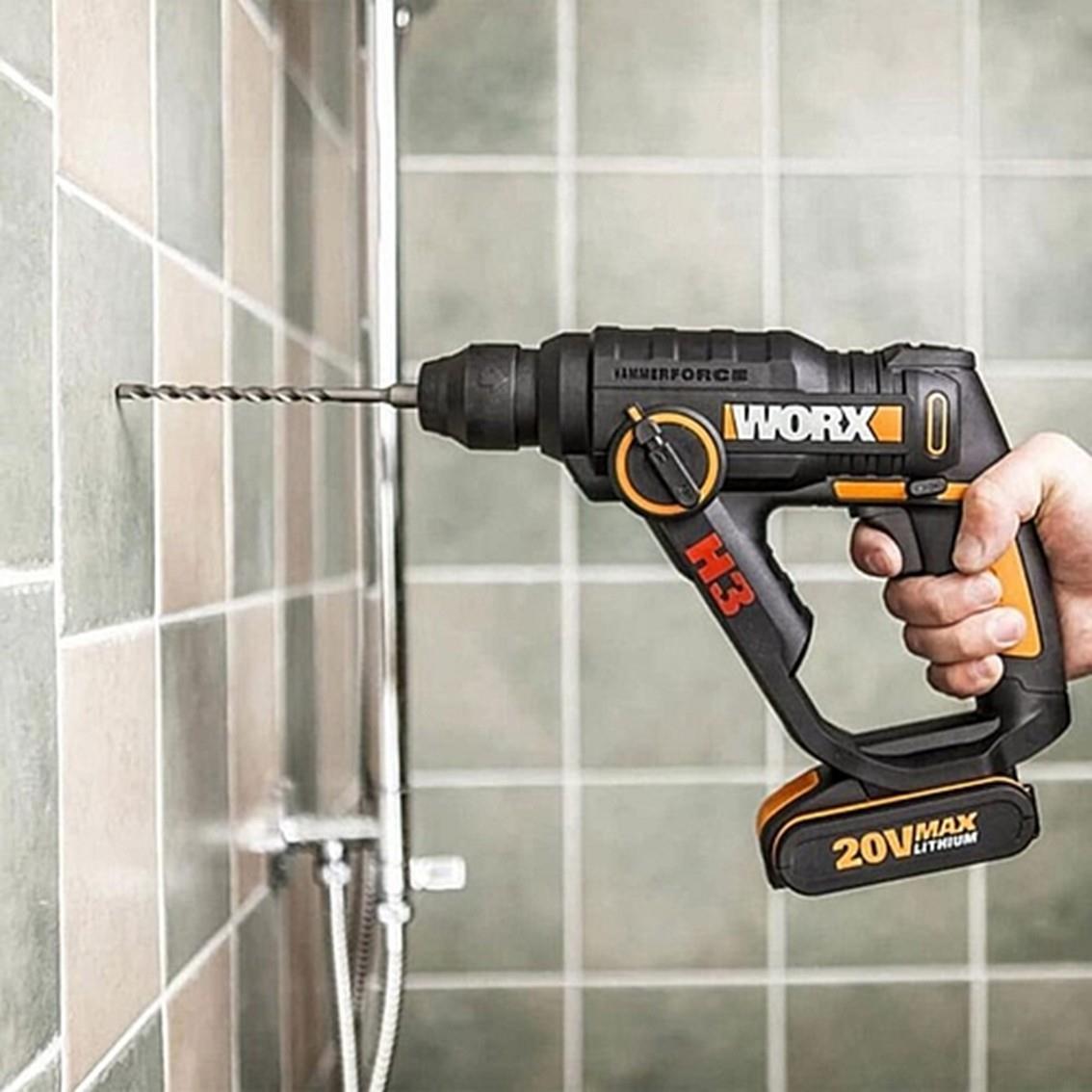 WORX H3 Battery Powered Compact Rotary Hammer Drill SDS 1.2J – image 3