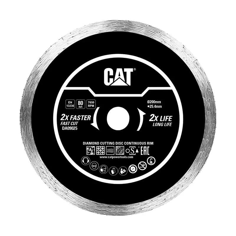 CAT Diamond Disc Continous Rim W Thin Turbo Shape 200Mm Bore 22.23Mm Thin 2.0Mm Height 7Mm