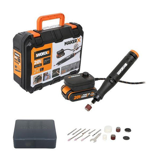 WORX MAKER X 20V Rotary Tool Hobby Station incl 2.0Ah Battery/2A charger with control hub carry & case - main image
